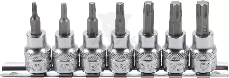 Rátűzőkulcs - crowa+bit készlet 3/8" Torx T15-T50 7 db-os - BGS
