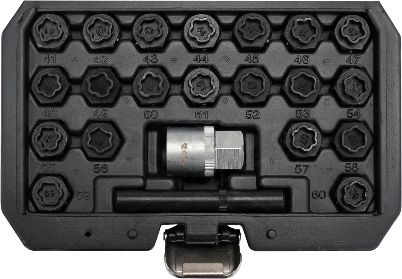 Kerékőr kulcs készlet BMW gyári kerékőrökhöz -lóhere minta- 22 db-os