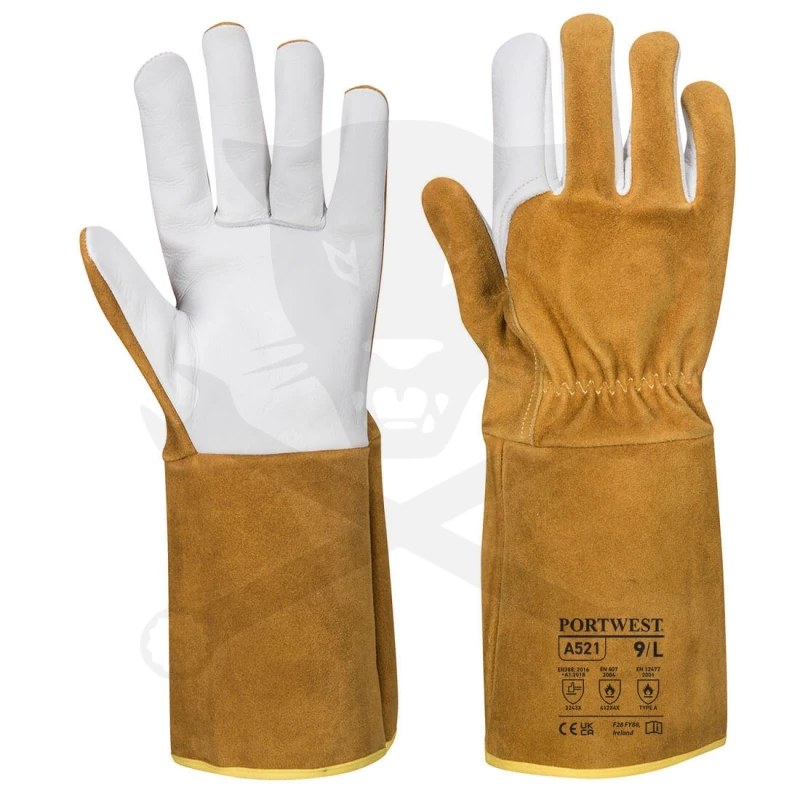 Kesztyű hegesztő, hő-lángálló- Barna, AWI/TIG 10/XL - Portwest