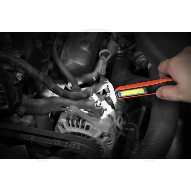 Szerelőlámpa LED COB + 1 ledes - 50 lm / 130 lm akkus+mágnes -SP Tools