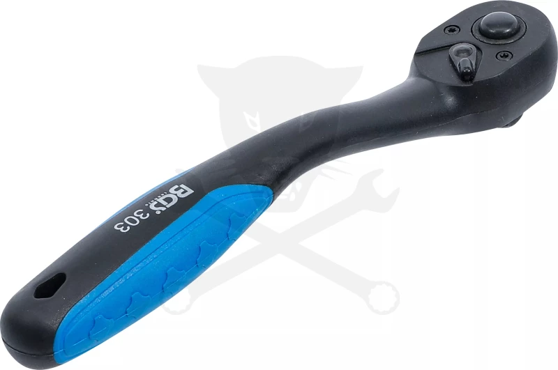 Crowa racsnis kulcs 3/8" 72 fogú, irányváltós, műanyag bevonattal - BGS