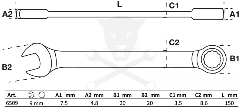 Csillag-villás racsnis 09-es - BGS
