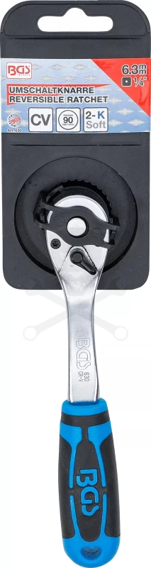 Crowa racsnis kulcs 1/4" 90 fogú, irányváltós - BGS