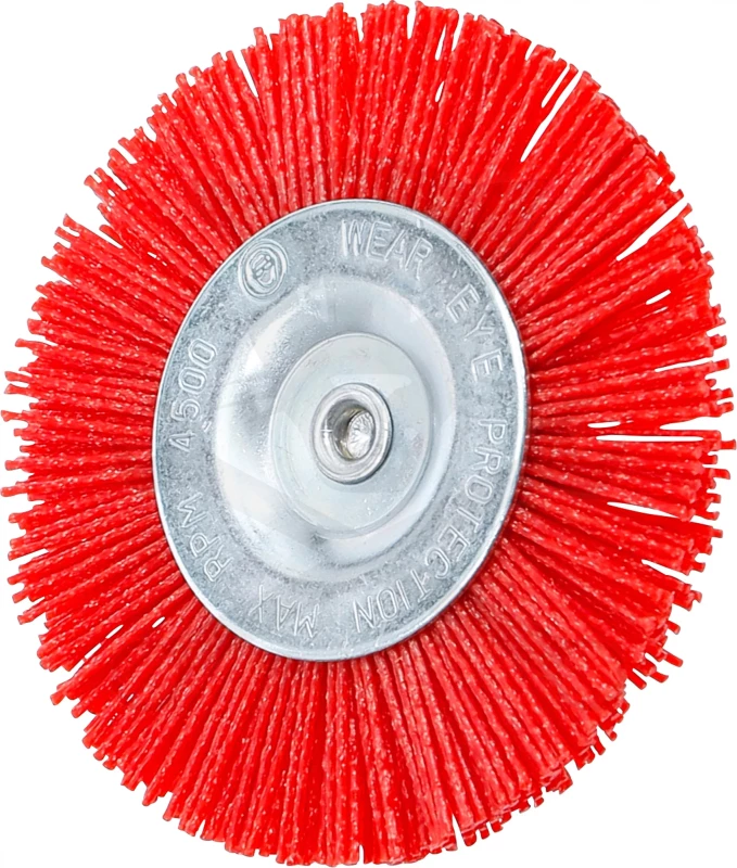 Csapos csiszoló 100 mm - Nylon műanyag piros kefe - BGS