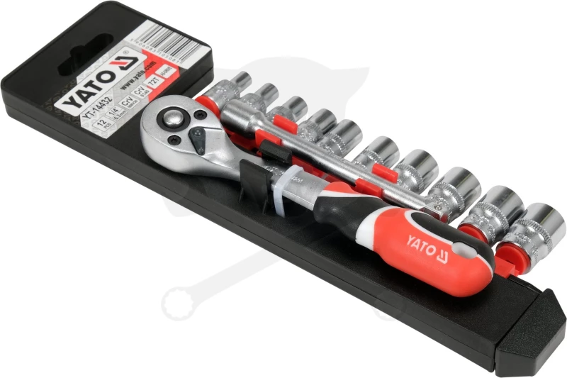 Dugókulcs - crowafej készlet 1/4" 6 lap normál 12 db-os 4-13 mm