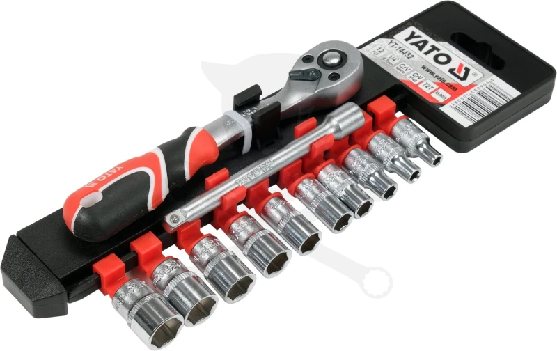 Dugókulcs - crowafej készlet 1/4" 6 lap normál 12 db-os 4-13 mm