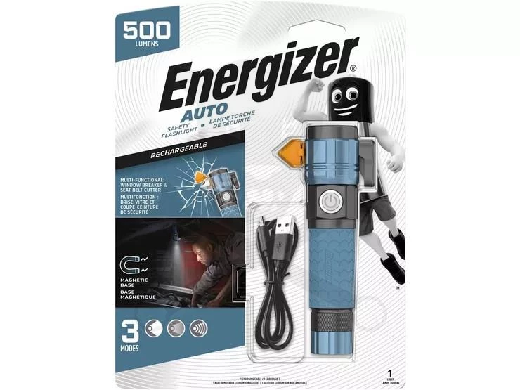 Elemlámpa LED 1 CREE Autós Biztonsági Újratölthető Energizer