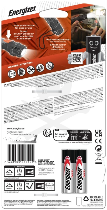 Elemlámpa Energizer HardCase Pro 3LED + 2xAA