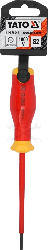 Csavarhúzó szigetelt lapos 3x100 mm VDE 1000V - Slim - Yato