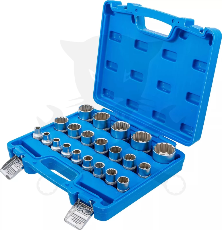 Dugókulcs - crowafej készlet 1/2" 12 szögű rövid 8-36 mm 21 db-os - BGS