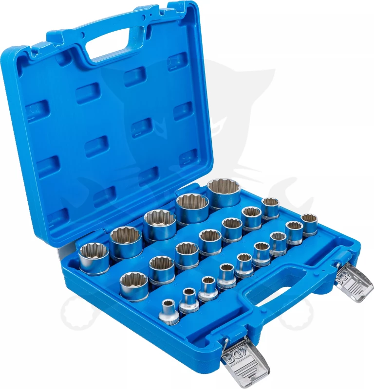 Dugókulcs - crowafej készlet 1/2" 12 szögű rövid 8-36 mm 21 db-os - BGS