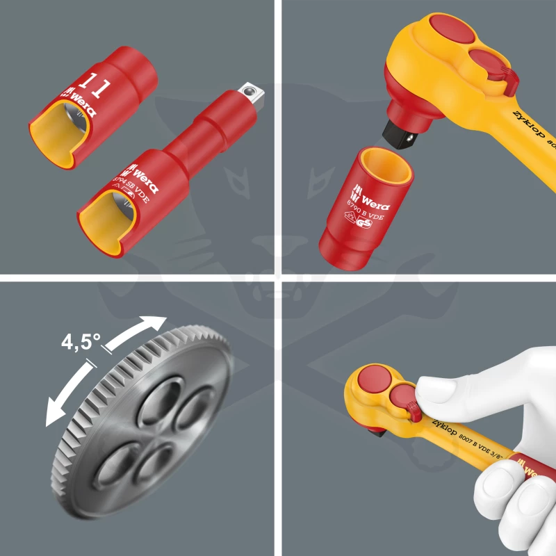 Dugókulcs készlet VDE 1000 V Szigetelt szerszám készlet 3/8" 17 db-os -