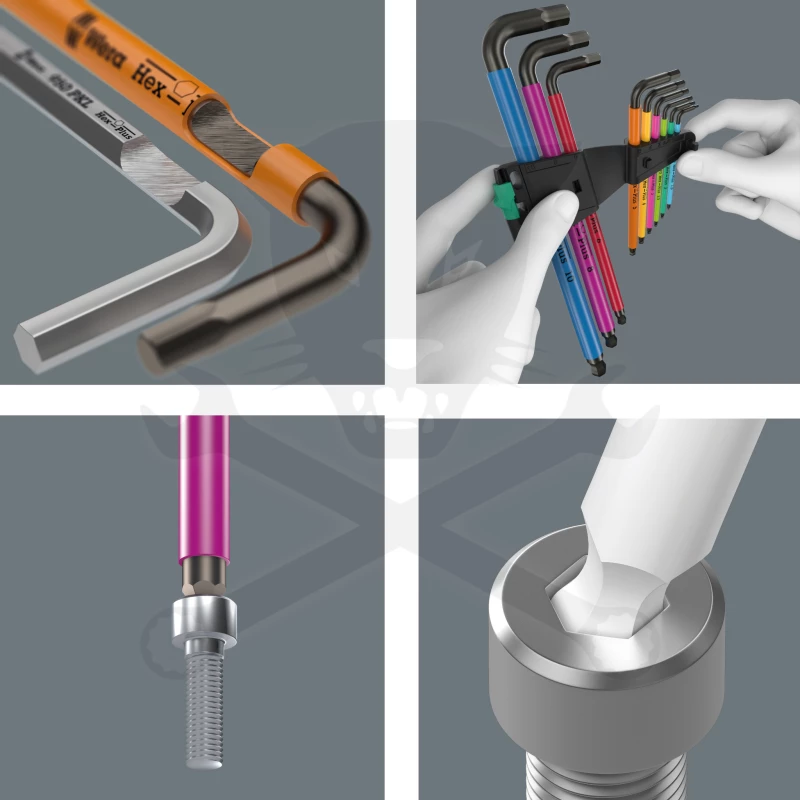 Imbuszkulcs készlet 9 db-os hosszú, gömbvégű 1,5-10 mm - HF 1 - Wera