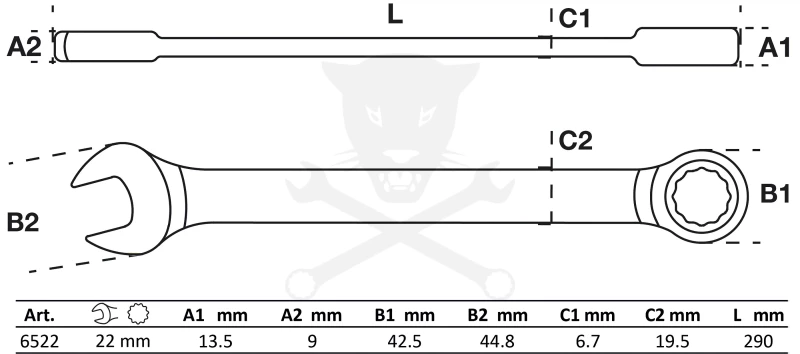 Csillag-villás racsnis 22-es BGS