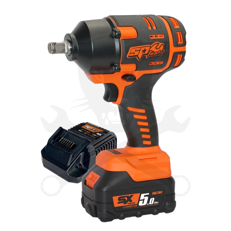 Ütvecsavarozó, akkus 18V 970 Nm 1/2" 1 db 5.0Ah + 5db fej - SP Tools