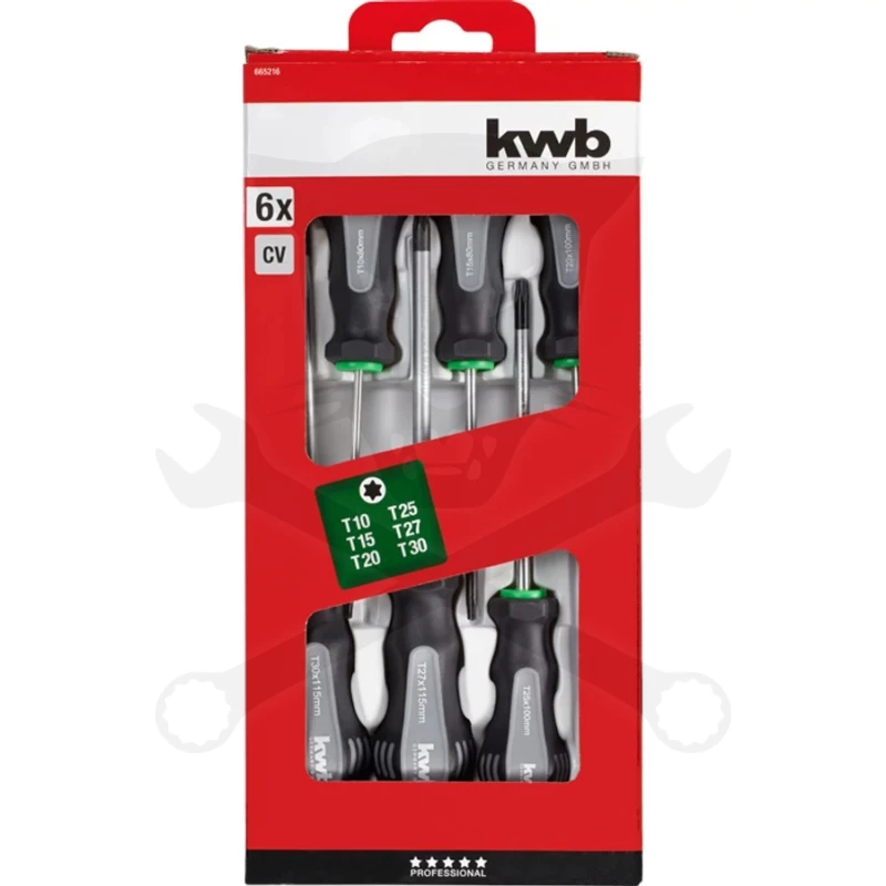 Csavarhúzó készlet torx 6 részes KWB Professional CrV