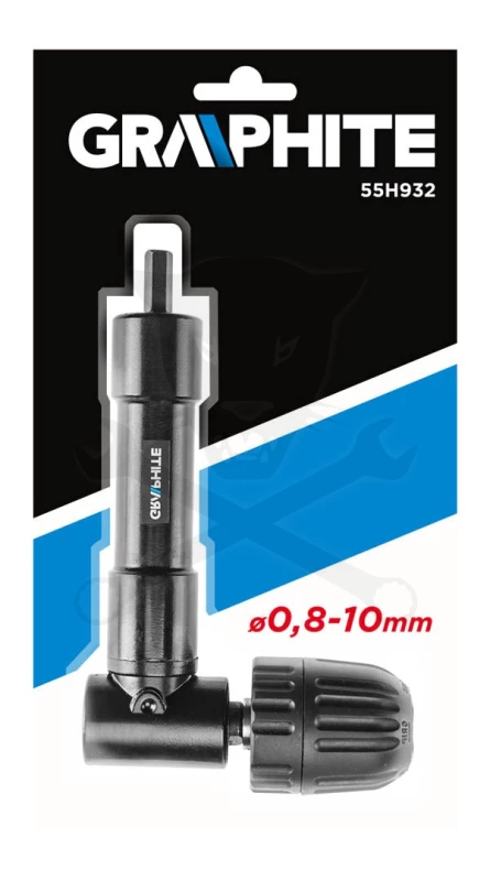 Sarokfúró adapter 90° ipari 1/4", gyorstokmánnyal - Graphite