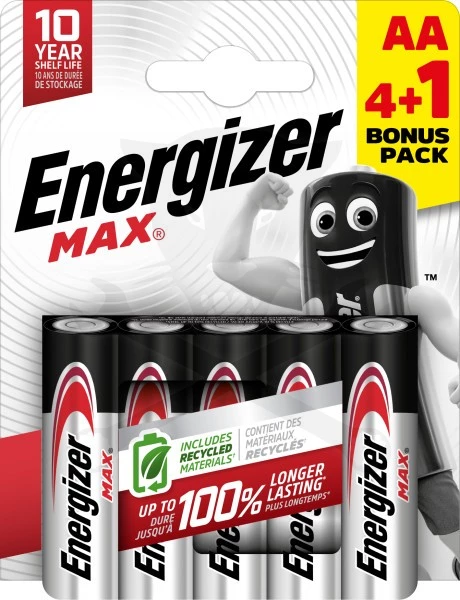 Elem 1.5V - AA LR6 ceruza Alkáli MN1500, AM3 - 5 db - Energizer Max