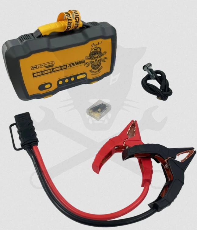 Akkumulátor bikázó-indító (starter) 12/24V -2000A + Akkus Kompresszor