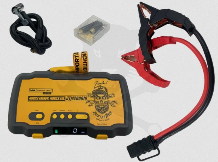 Akkumulátor bikázó-indító (starter) 12/24V -2000A + Akkus Kompresszor