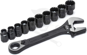 Csillag-villás univerzális racsnis klt 11r. 10-19 mm - Black - SATA