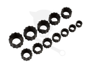 Csavarkiszedő adapter készlet 65%-ig sérült, lesarkalt csavarhoz 8-19 mm