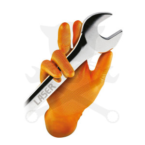 Kesztyű Grippaz 100% Nitril 9/L - dobozos 50 db-os - NARANCS