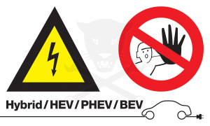 Tábla, álló Vigyázat nagyfeszültség/Illetéktelen - Laser