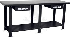 Satupad 2000 mm kétfiókos fém munkalappal - Marolo