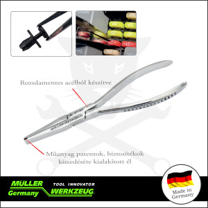 Patent, biztosíték kiszedő spec. fogó 180 mm - MÜLLER