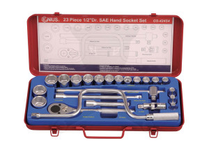 Dugókulcs készlet 1/2" 6 lapú COLOS 5/16"-1-1/4" 23 db-os Genius