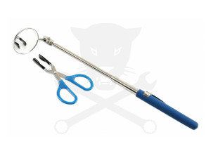 Speciális fogó járműizzók ki- és beszerelésére + teleszkóp tükör készlet