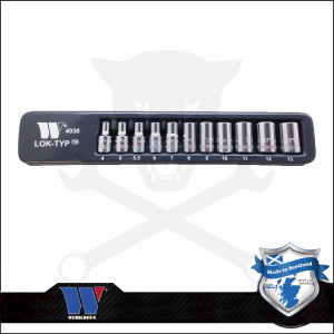 Lok-Typ Dugókulcs készlet 1/4" 11 db-os spec. 6 lap normál 4-13 mm -Welzh