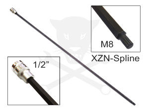 Rátűzőkulcs - crowa+bit 1/2" XZN - Spline - M8x800 mm extra h Laser