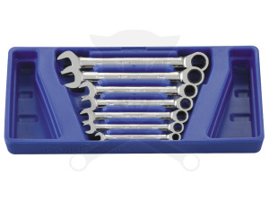 Tálcás Genius csillag-villáskulcs készlet racsnis 7 db-os - 1/3