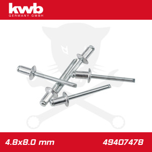 Popszegecs, alu-horganyzott DIN 7337 4.8x8.0 mm 50 db-os - KWB