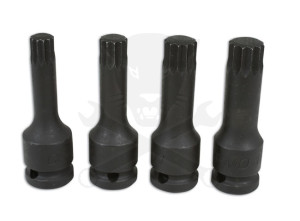 Légkulcsfej készlet 1/2" XZN (spline) M12-M18 - 4 db-os