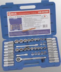 Dugókulcs készlet 3/8" 6 lap metrikus + COLOS 47 db-os Genius