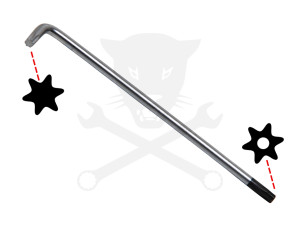 Torxkulcs "L" alakú extra hosszú T15 torx-lyukas torx - BGS