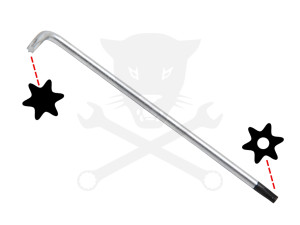 Torxkulcs "L" alakú extra hosszú T27 torx-lyukas torx - BGS