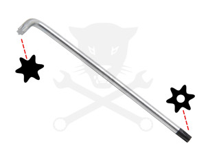 Torxkulcs "L" alakú extra hosszú T50 torx-lyukas torx - BGS