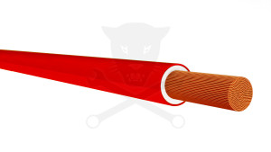 Indító kábel - Piros - 50 mm2 szigetelt - méretre vágható 13/11 mm
