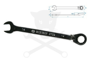 Csillag-villás racsnis 14mm-es irányv. KingTony