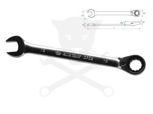 Csillag-villás racsnis 15 mm-es irányv. KingTony