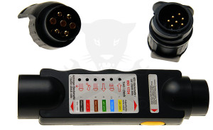 Utánfutó - Trailer csatlakozó 7-13 lábú papa-mama teszter ledes 12V-os