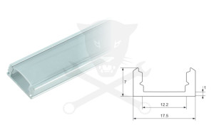 Profil, alumínium - LED szalaghoz - falon kívüli, 1 méteres ELMARK