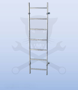 Aknalétra ACÉL létrafokos - 400 mm - 1x11 fokos - Krause STABILO