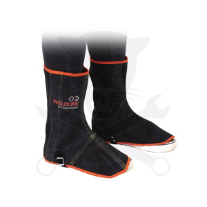 Hegesztő kiegészítő, Bőr lábszárvédő, tépőzár -hő-lángálló- Lincoln