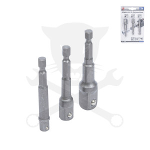 Adapter készlet fúrógéphez - csavarbehajtóhoz 1/4"-3/8"-1/2" - BGS
