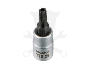Rátűzőkulcs - crowa+bit 1/4" torx, furatos T25 Proxxon